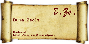 Duba Zsolt névjegykártya